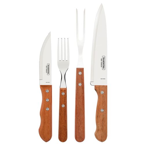 Kit Churrasco 10 Peças Tramontina 22399037 Madeira Natural