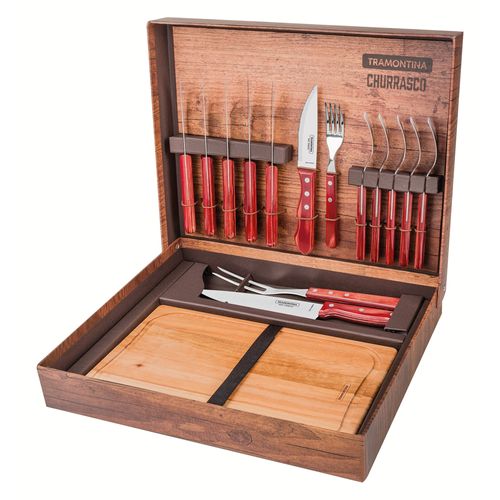 Kit Churrasco 15 Peças Tramontina 21198770 Vermelho
