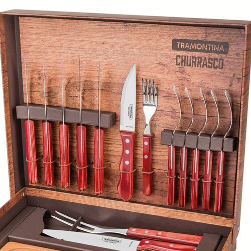 Kit Churrasco 15 Peças Tramontina 21198770 Vermelho