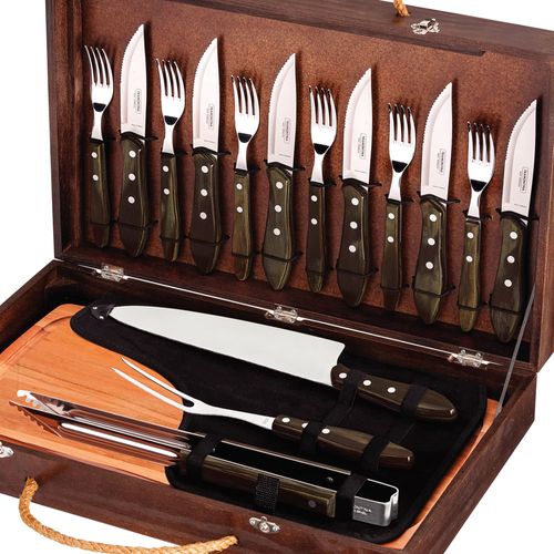 Kit Churrasco 17 Peças Tramontina 21198966 Marrom