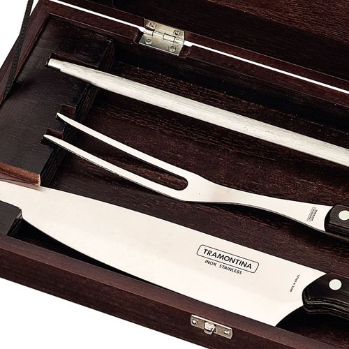 Kit Churrasco 3 Peças Tramontina 21198964 Marrom
