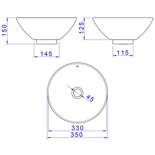 Cuba de Apoio Deca 35x35 L.155.95 Redonda Ébano