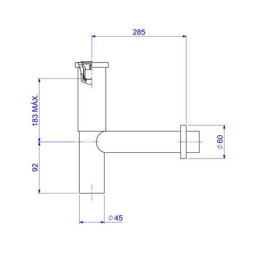 Sifão para Lavatório Deca Slim 1684.BL.100.112.MT  Black Matte