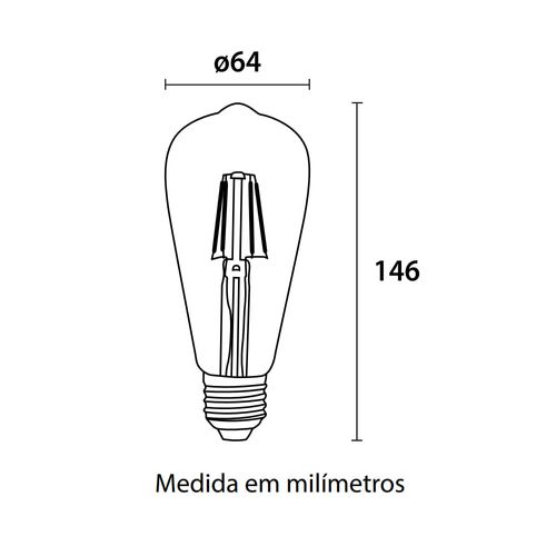 Lâmpada Led Blumenau Filamento Pera St64 4W E27 Bivolt