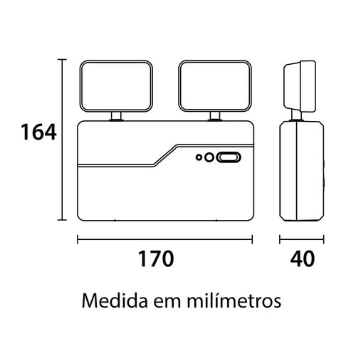 Luminária De Emergência Bloco Autônomo Led Blumenau 2 Faróis 5W Bivolt