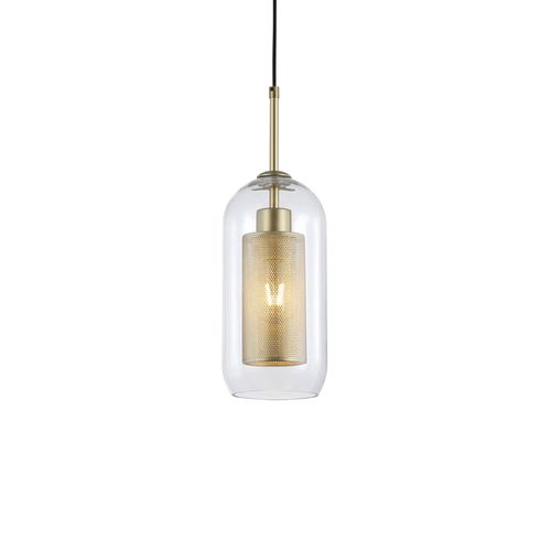 Lustre Pendente Blumenau Bronx Cilíndrico Dourado E27 Bivolt