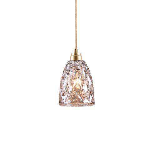 Lustre Pendente Blumenau Conhaque Curvas Dourado E27 Bivolt