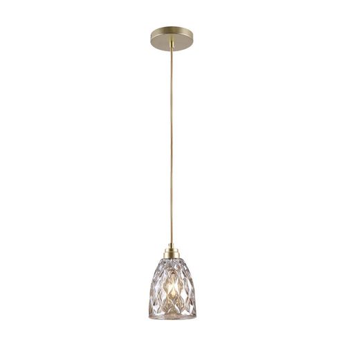 Lustre Pendente Blumenau Conhaque Curvas Dourado E27 Bivolt
