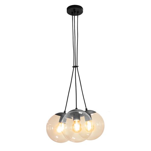 Lustre Pendente Blumenau Globb 3 Âmbar E27 Bivolt