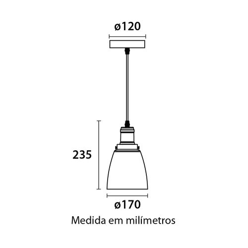 Lustre Pendente Blumenau Vintage Dome Âmbar E27 Bivolt