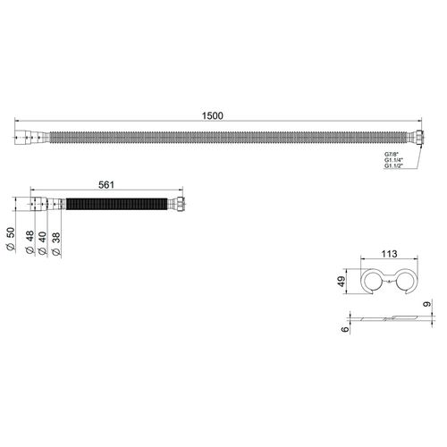 Sifão Sanfonado Extensível Docol 796626 1,5m Branco Universal