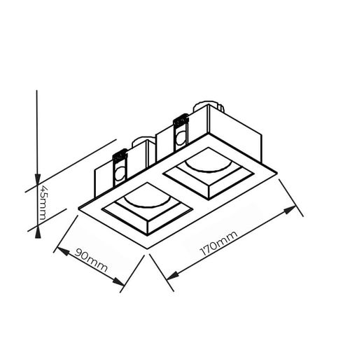 Spot de Embutir Newline Flat para 2 Lâmpadas MR16 Bivolt