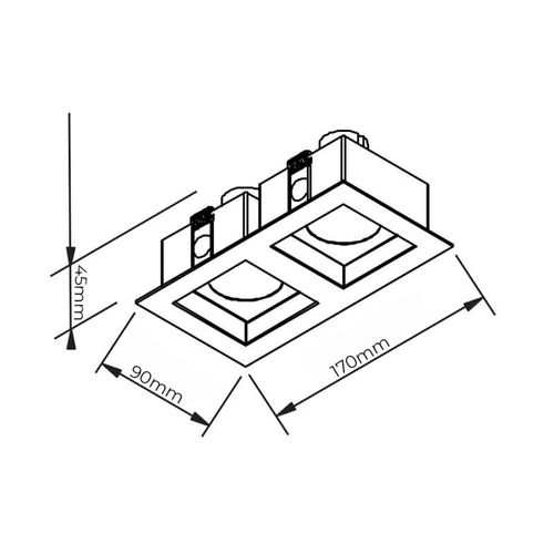 Spot de Embutir Newline Flat para 2 Lâmpadas MR16 Bivolt