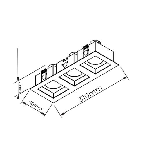Spot de Embutir Newline Flat para 3 Lâmpadas Par 20 E27 Bivolt