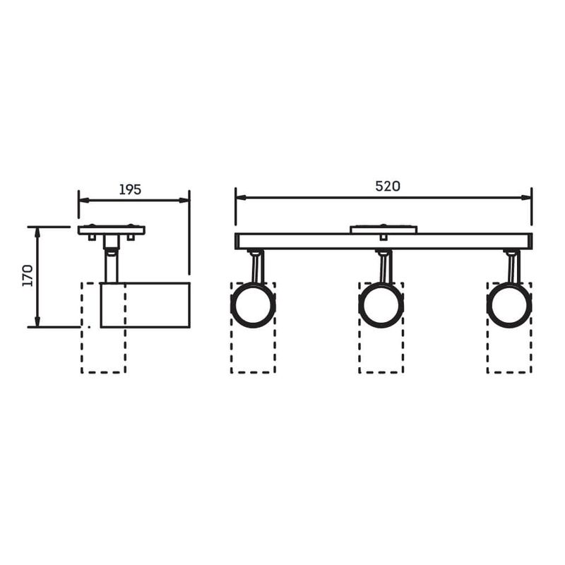 trilho-com-3-spots-newline-lisse-solution-II-par-20-e27-bivolt