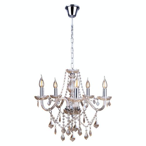 Lustre Pendente Startec France 5 Cristal Champagne E14 Bivolt