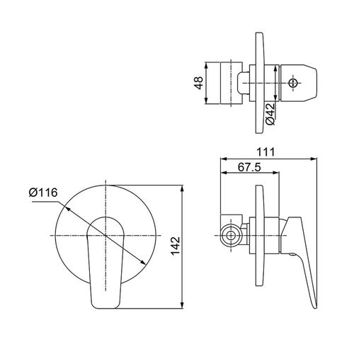 Misturador Monocomando para Chuveiro Lorenzetti LorenMix 2993 C72 Cromado