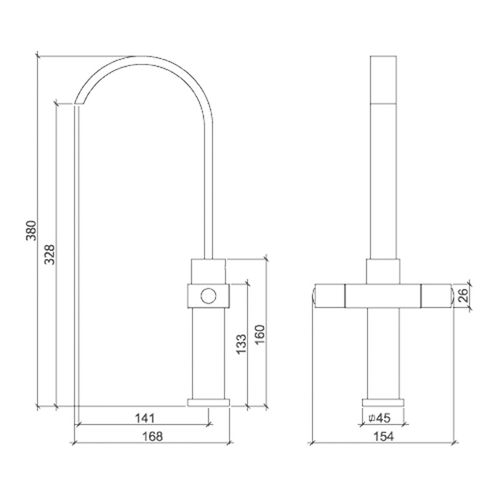 Torneira Misturador Monobloco Lorenzetti Lorenquadra Plus 3357 C94 Bica Alta De Bancada Cromada