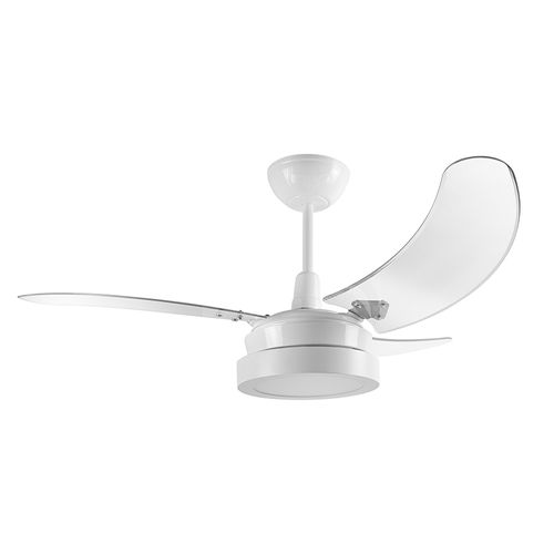 Ventilador de Teto Tron Búzios Max Led 3 Pás Branco / Transparente