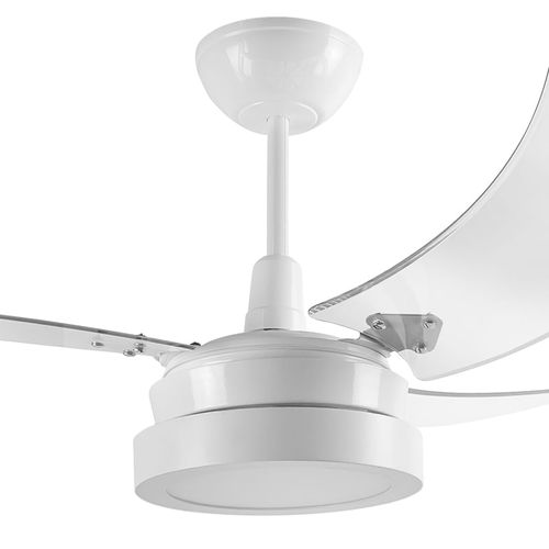 Ventilador de Teto Tron Búzios Max Led 3 Pás Branco / Transparente