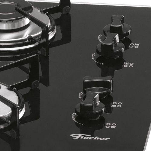 Cooktop a Gás Fischer 4Q TC com 4 Bocas Preto