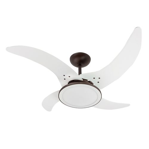 Ventilador de Teto Tron Mareiro Led 4 Pás Branco / Marrom