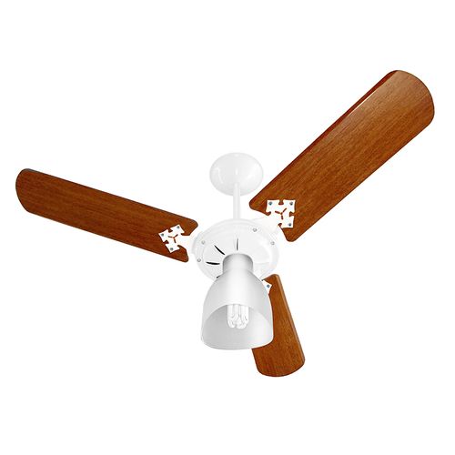 Ventilador De Teto Venti-Delta New Delta Light Com 3 Pás Mogno / Branco