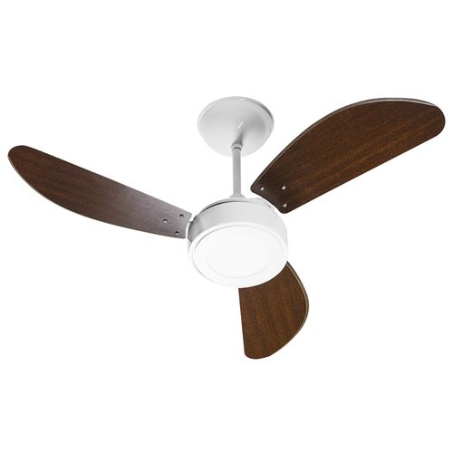 Ventilador De Teto Venti-Delta New Light Led Com 3 Pás Tabaco / Branco