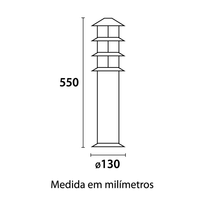 poste-balizador-germany-oriental-55cm-e27-bivolt-preto-fosco-3