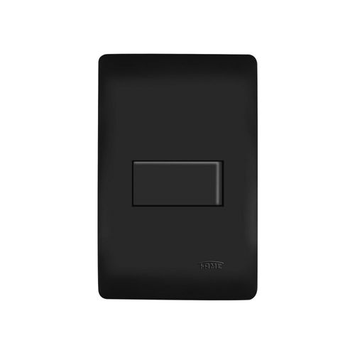 Interruptor Simples Fame Habitat Black com Placa 4x2 Preto