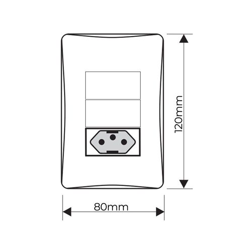 Interruptor Simples Duplo e Tomada 2P+T 20A Fame Habitat Black com Placa 4x2 Preto