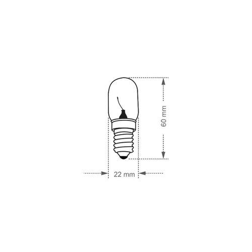 Lâmpada Incandescente Taschibra T22 para Microondas 15W E14 2700K Luz Amarela