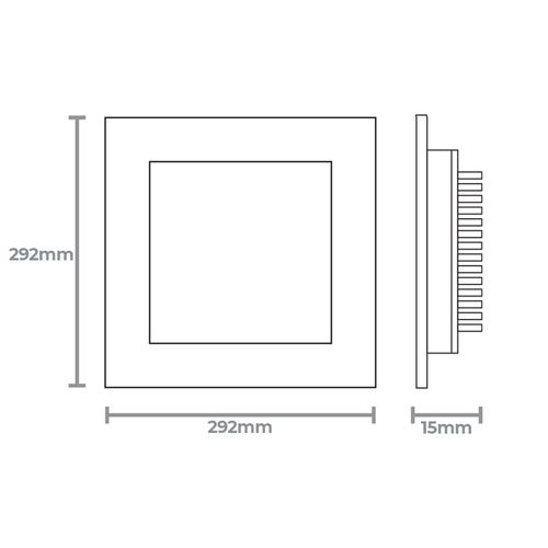 Painel de Led Taschibra Quadrado Lux de Embutir 24W Bivolt Preto