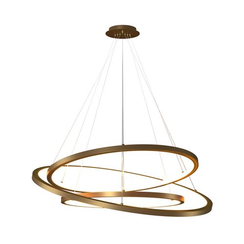 Lustre Pendente Orluce Tabat OR1753 com 3 Aros 60/50/40cm Dourado Led Bivolt