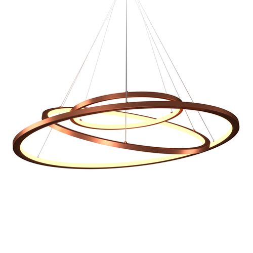 Lustre Pendente Orluce Tabat OR1787 com 3 Aros 80/60/40cm Cobre Led Bivolt