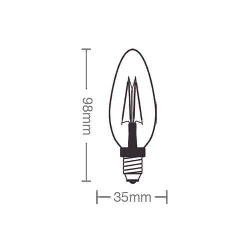 Lâmpada Led Taschibra Filamento Vintage Vela B35 3W E14