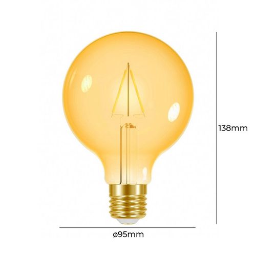 Lâmpada Led Taschibra Filamento Vintage Globo G95 3W E27 Bivolt