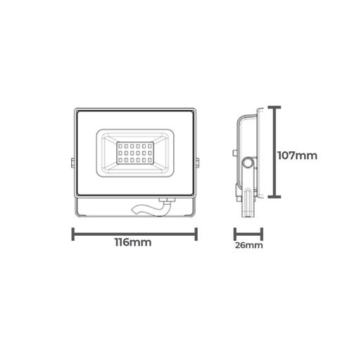 Refletor Taschibra TR LED Slim 30W Preto Bivolt