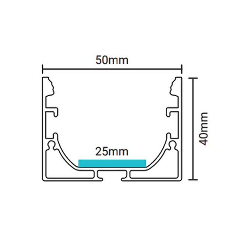 Perfil Pendente Largo para Fita Led Luminatti LM1144 com 1 metro Branco