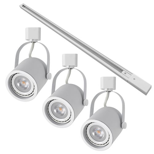 Kit Trilho 1 Metro com 3 Spots Nordecor Bell AR70 GU10 Bivolt Branco