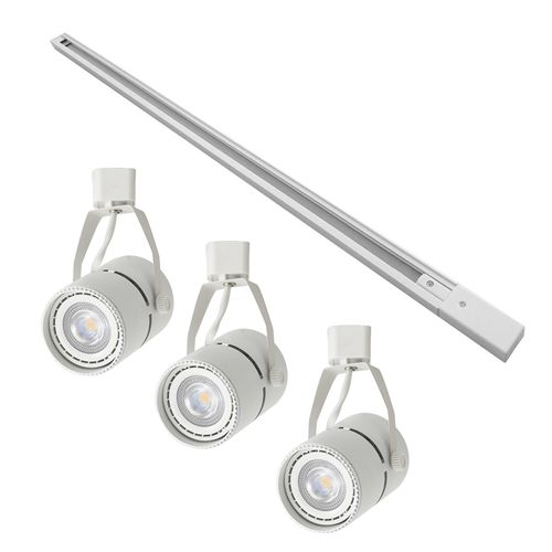 Kit Trilho 1 Metro com 3 Spots Nordecor Classic AR70 GU10 Bivolt Branco