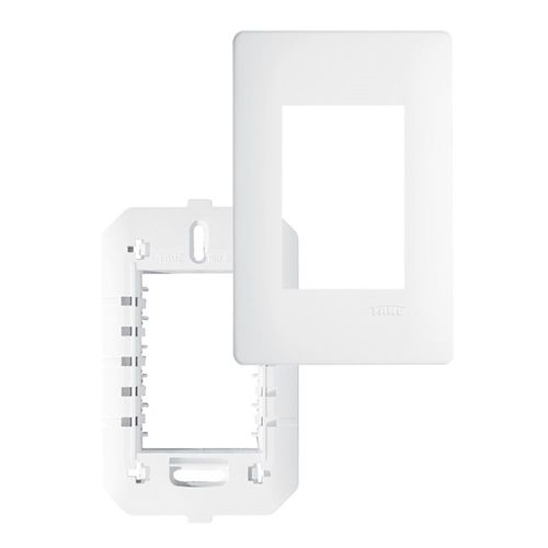 Placa com Suporte Fame Habitat 4x2 para 3 Módulos Horizontais Branco