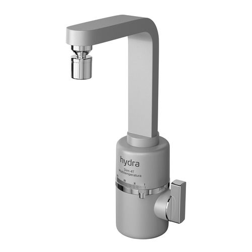 Torneira Elétrica Hydra Slim 4t de Bancada Prata Fosco