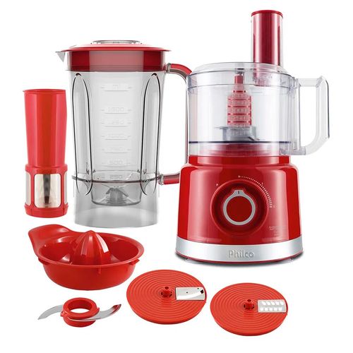 Multiprocessador de Alimentos Philco PMP1500V 5 em 1 Turbo Vermelho