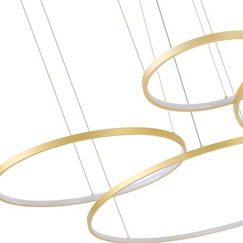 Lustre Pendente Nordecor Daire 2525 Dourado Led Bivolt