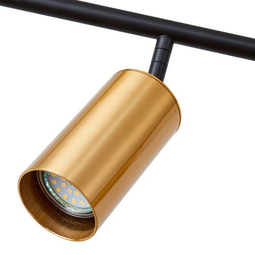 Trilho com 7 Spots Nordecor Kalla 2435 GU10 Dourado / Preto Bivolt