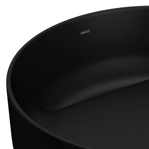 Cuba de Apoio Deca Slim 40x40 L.12040.VO.94 Redonda com Válvula Oculta Ébano Fosco
