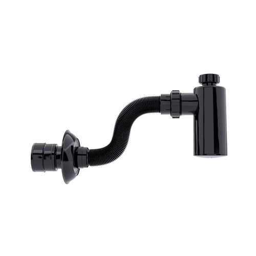 Sifão Sanfonado Extensível Blukit com Copo 48cm Preto Universal