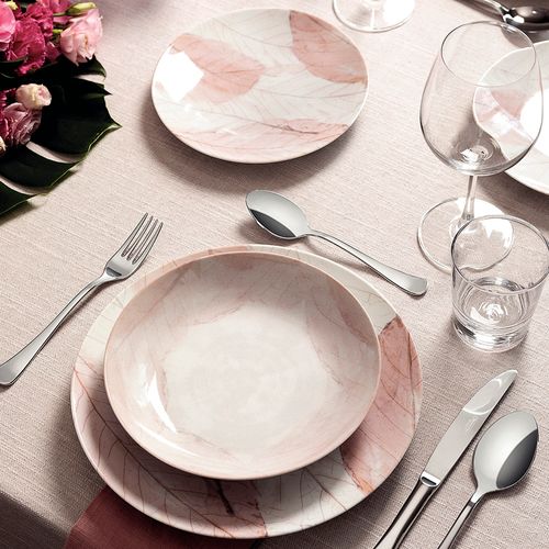 Aparelho de Jantar Tramontina Rosé 20 Peças em Porcelana Decorada
