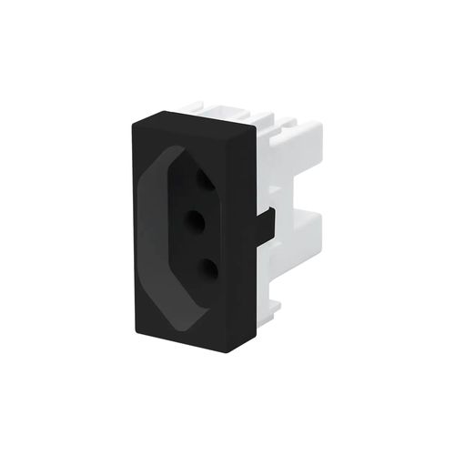 Módulo Tomada Fame Habitat Black 2P+T 10A Preto